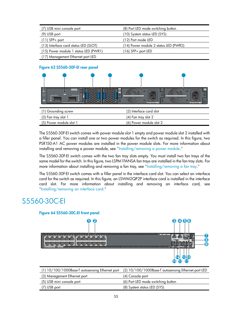 S5560-30c-ei, Configuring basic irf settings | H3C Technologies H3C S5560 Series Switches User Manual | Page 64 / 101