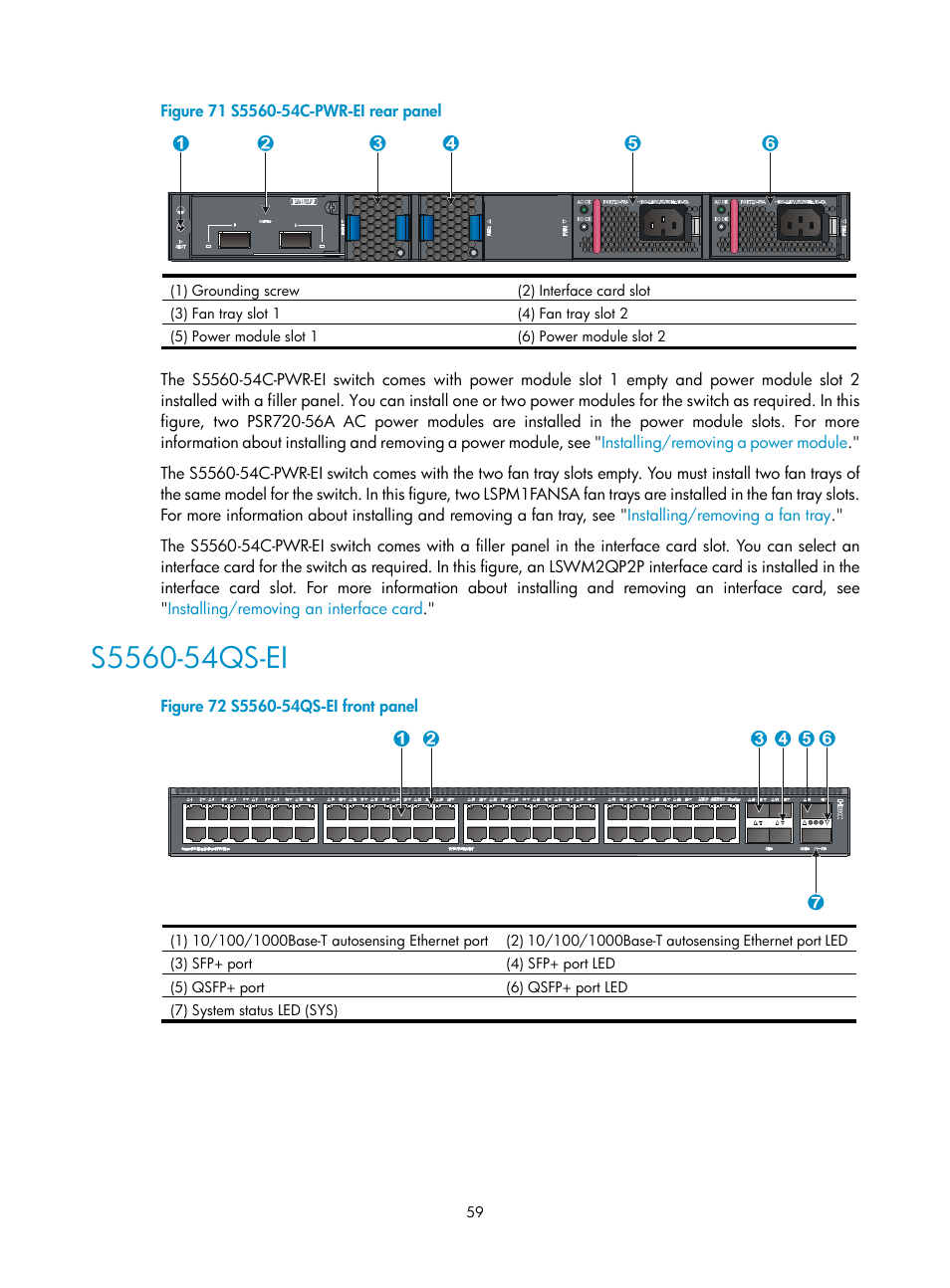 S5560-54qs-ei | H3C Technologies H3C S5560 Series Switches User Manual | Page 68 / 101