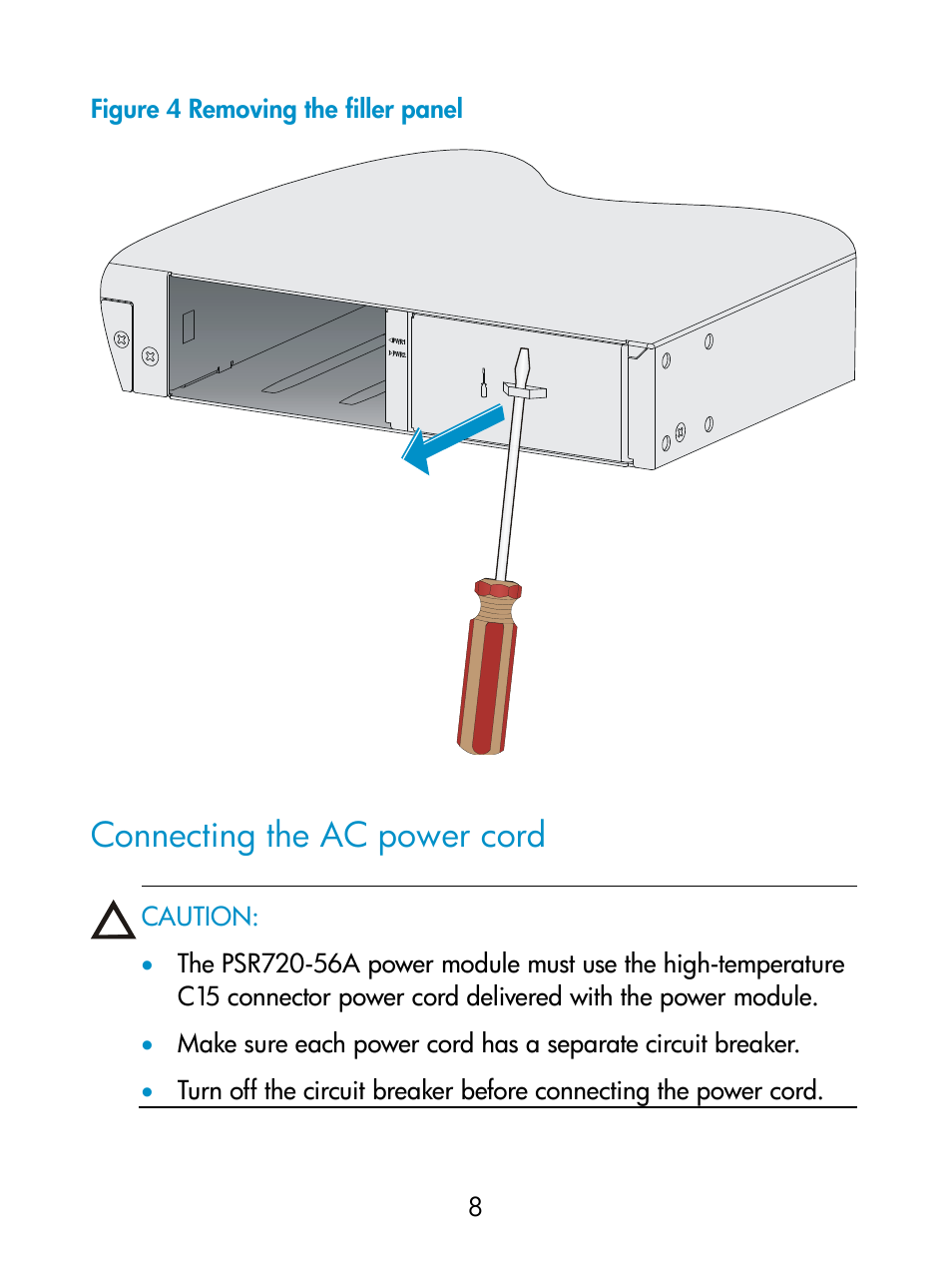 Connecting the ac power cord | H3C Technologies H3C S5560 Series Switches User Manual | Page 13 / 16