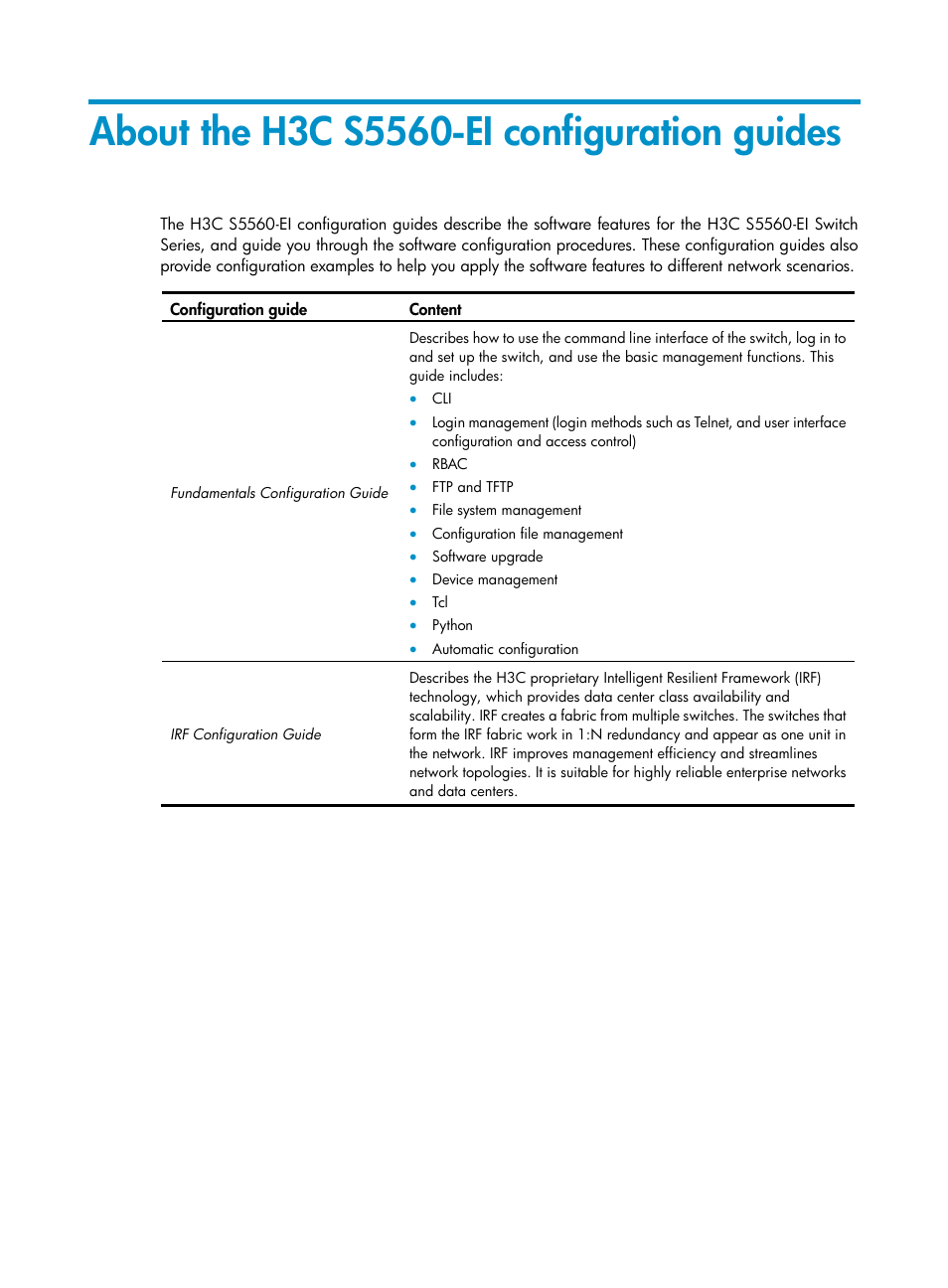 H3C Technologies H3C S5560 Series Switches User Manual | 6 pages