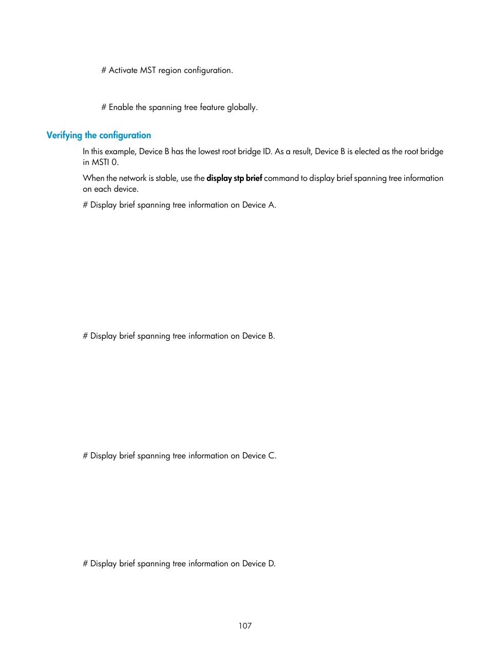 Verifying the configuration | H3C Technologies H3C S5560 Series Switches User Manual | Page 141 / 321