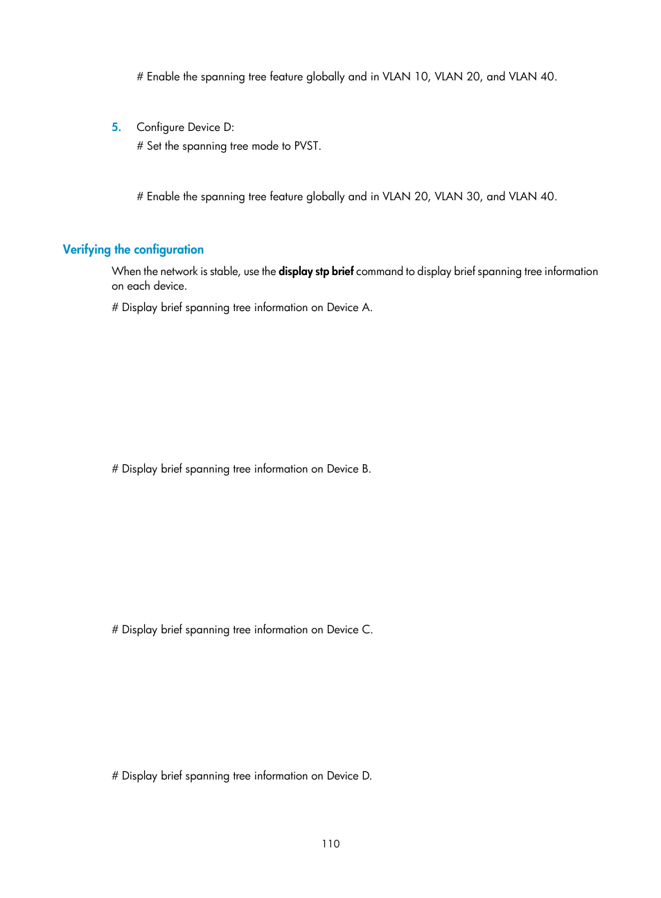 Verifying the configuration | H3C Technologies H3C S5560 Series Switches User Manual | Page 144 / 321