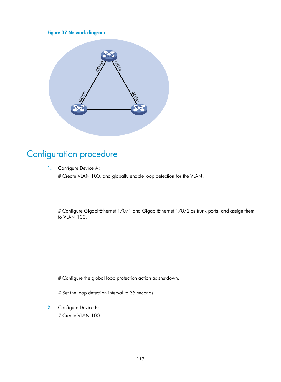 Configuration procedure | H3C Technologies H3C S5560 Series Switches User Manual | Page 151 / 321