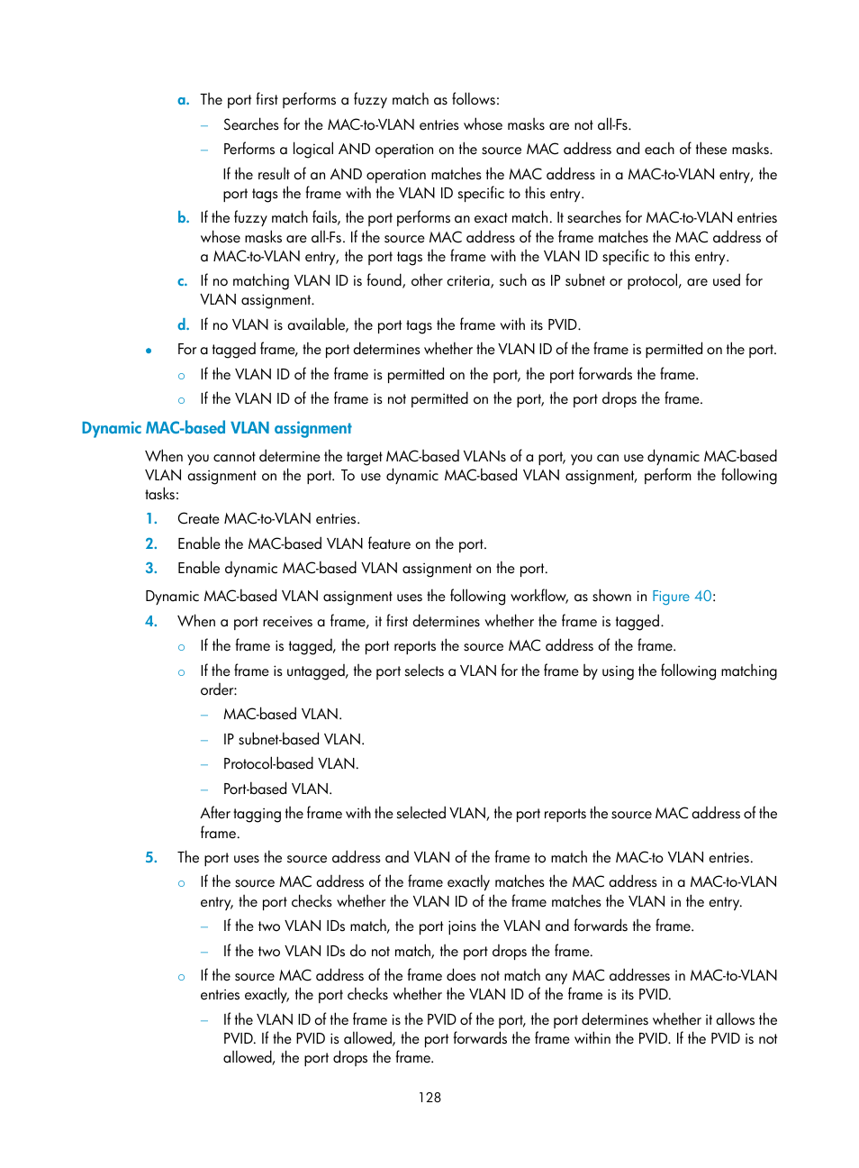 Dynamic mac-based vlan assignment | H3C Technologies H3C S5560 Series Switches User Manual | Page 162 / 321