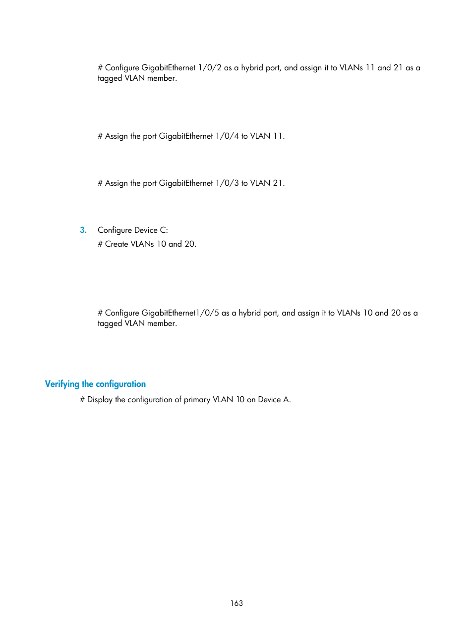 Verifying the configuration | H3C Technologies H3C S5560 Series Switches User Manual | Page 197 / 321