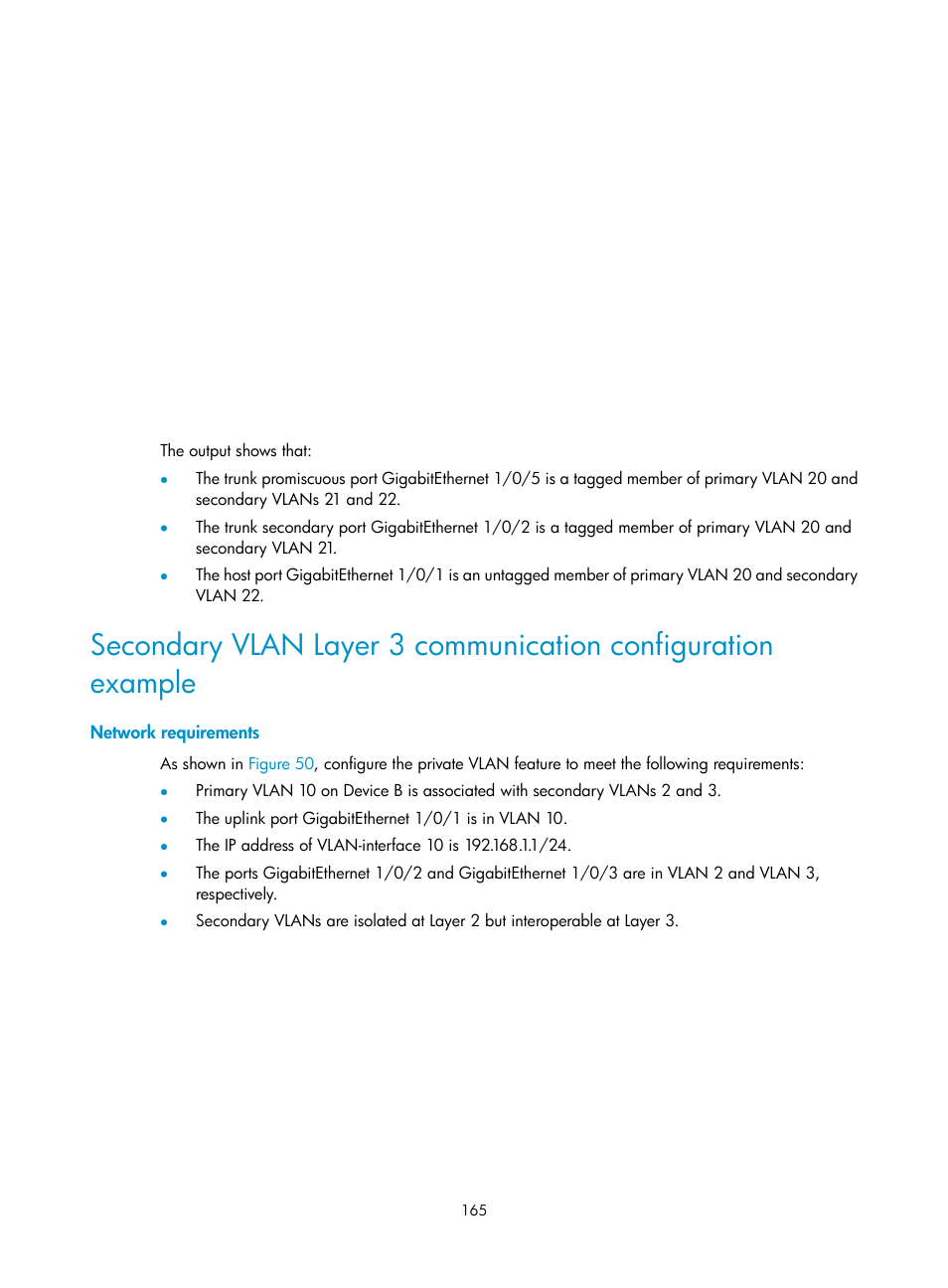 Network requirements | H3C Technologies H3C S5560 Series Switches User Manual | Page 199 / 321