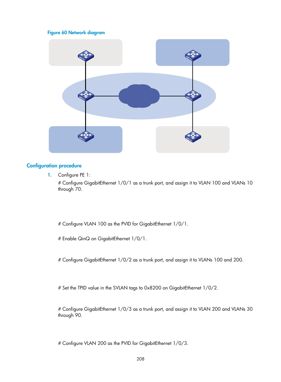 Configuration procedure | H3C Technologies H3C S5560 Series Switches User Manual | Page 242 / 321