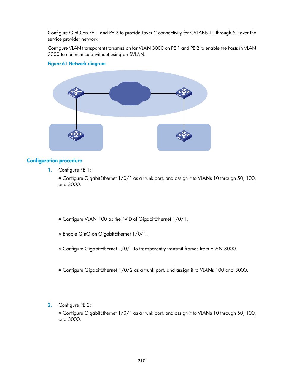 Configuration procedure | H3C Technologies H3C S5560 Series Switches User Manual | Page 244 / 321