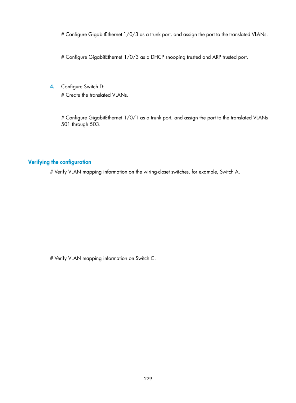 Verifying the configuration | H3C Technologies H3C S5560 Series Switches User Manual | Page 263 / 321