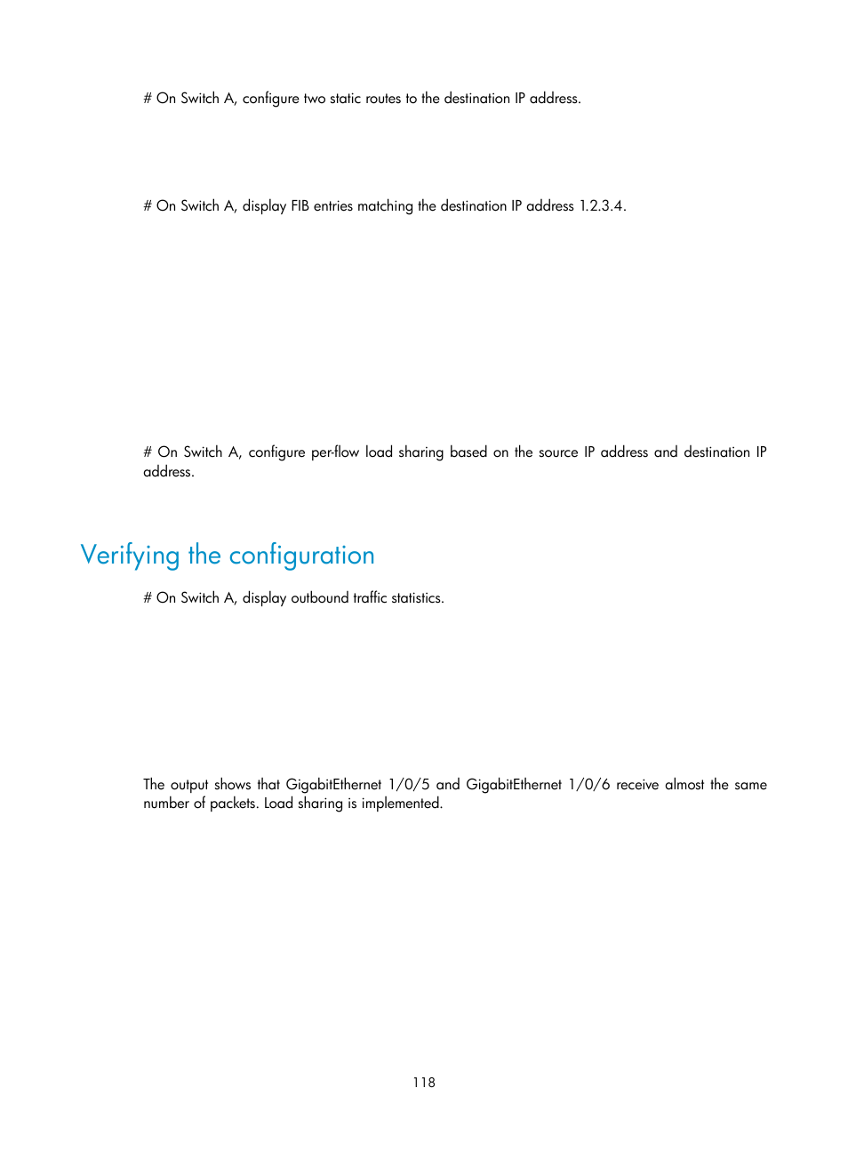 Verifying the configuration | H3C Technologies H3C S5560 Series Switches User Manual | Page 133 / 291