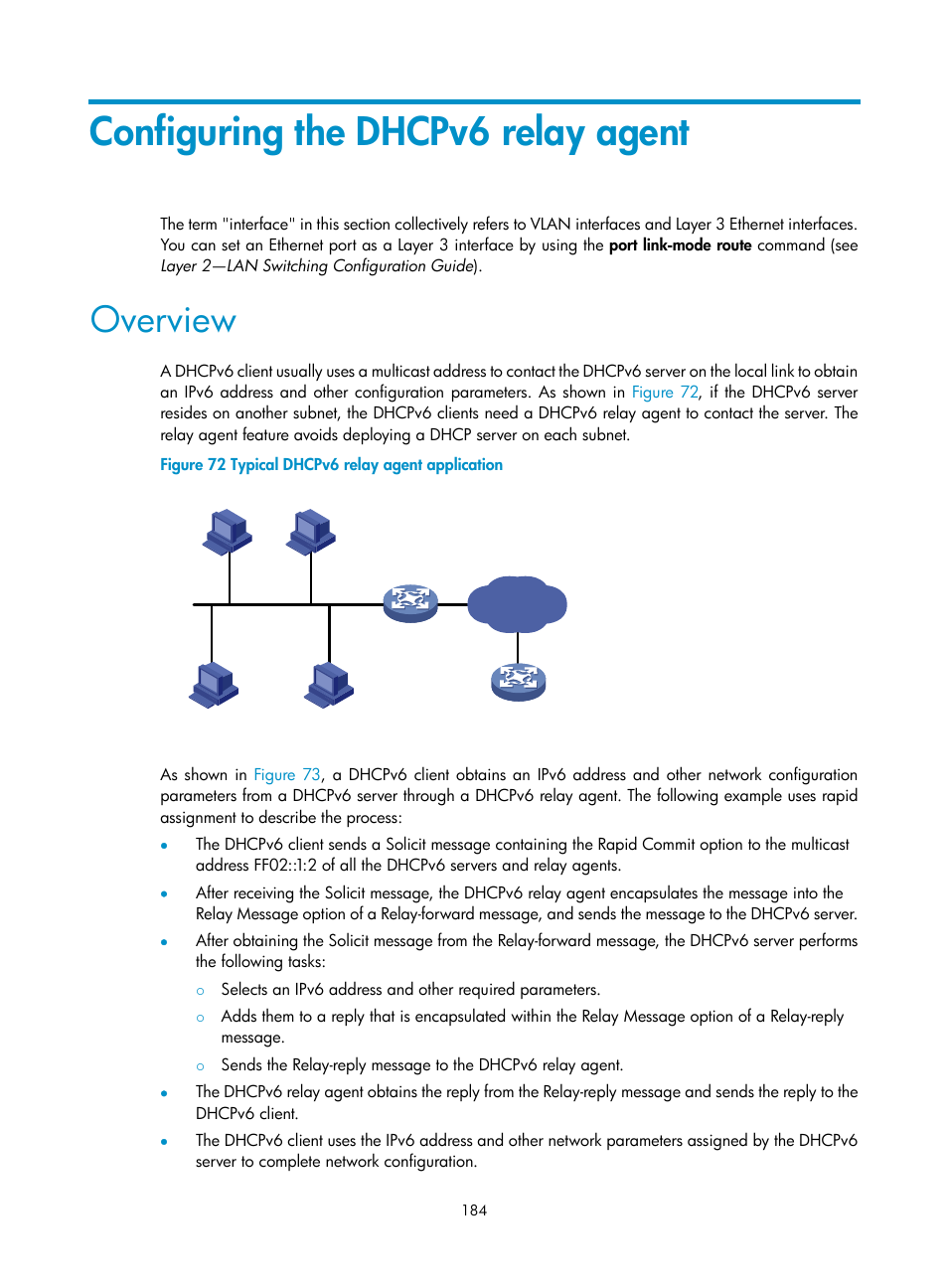 Configuring the dhcpv6 relay agent, Overview | H3C Technologies H3C S5560 Series Switches User Manual | Page 199 / 291