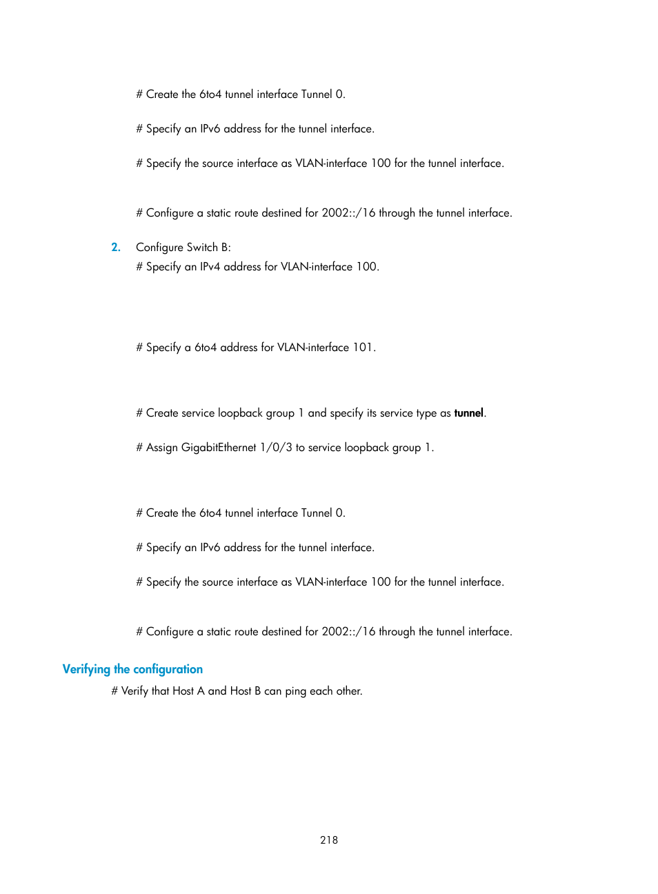 Verifying the configuration | H3C Technologies H3C S5560 Series Switches User Manual | Page 233 / 291