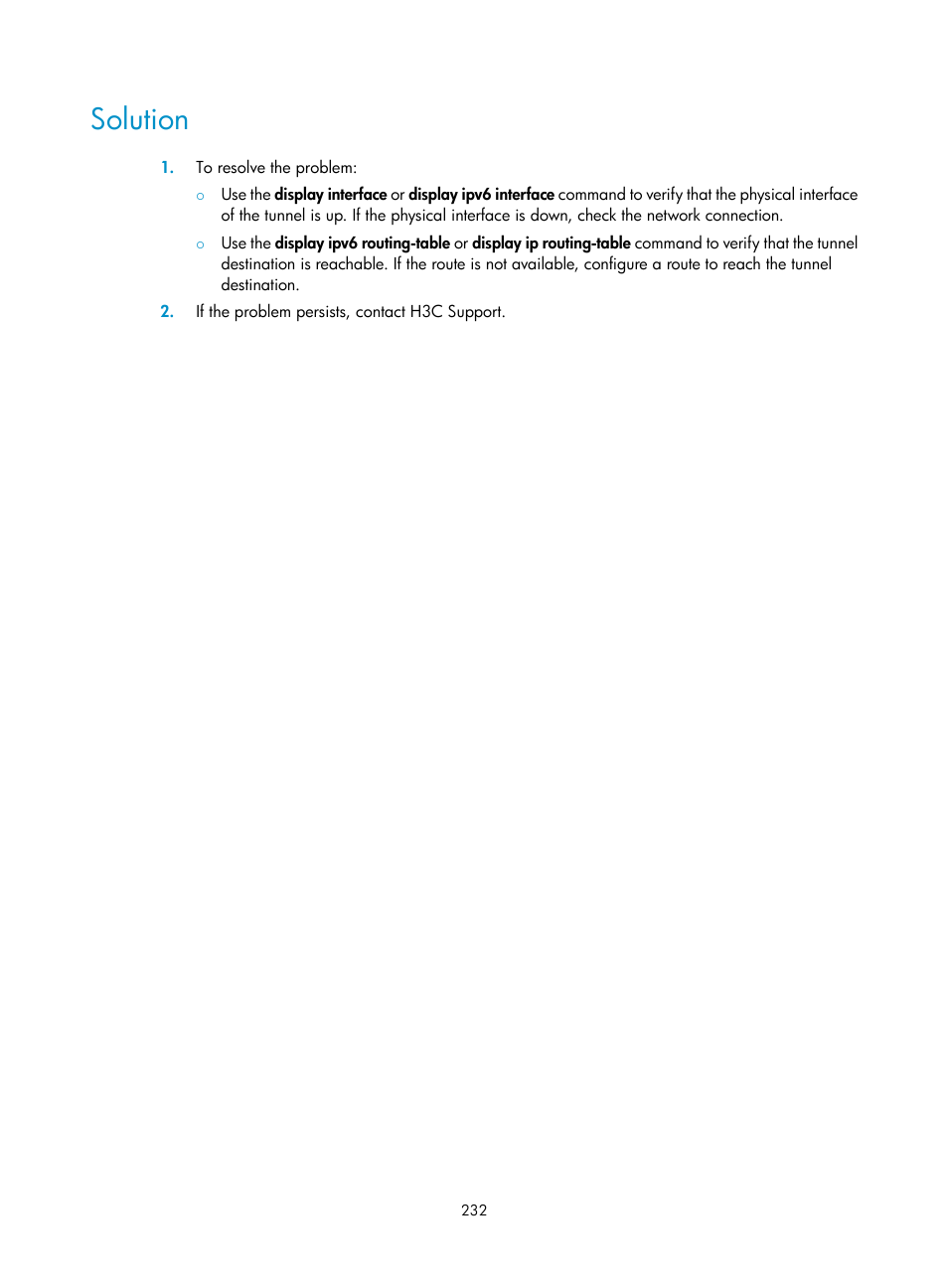Solution | H3C Technologies H3C S5560 Series Switches User Manual | Page 247 / 291