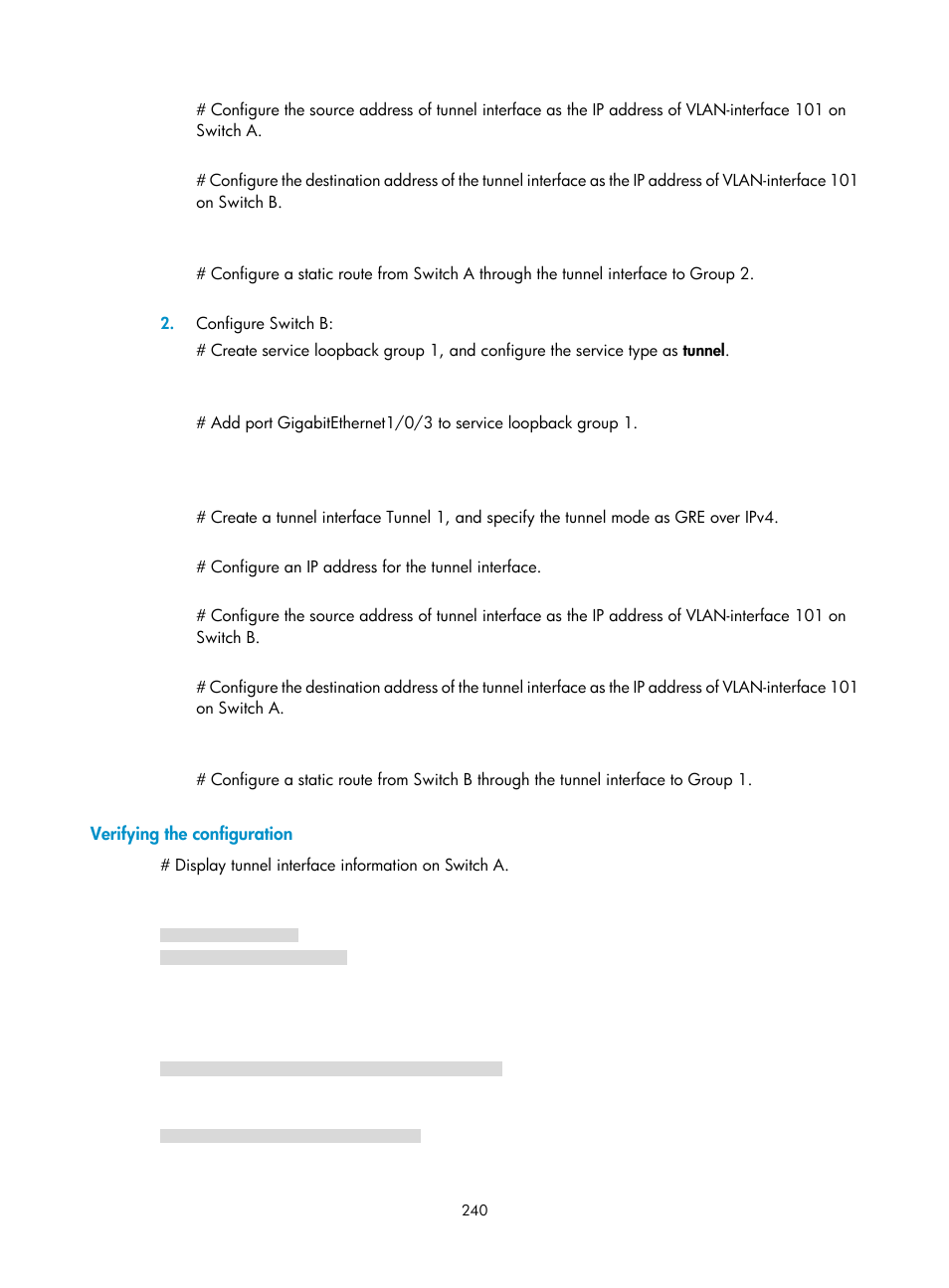 Verifying the configuration | H3C Technologies H3C S5560 Series Switches User Manual | Page 255 / 291