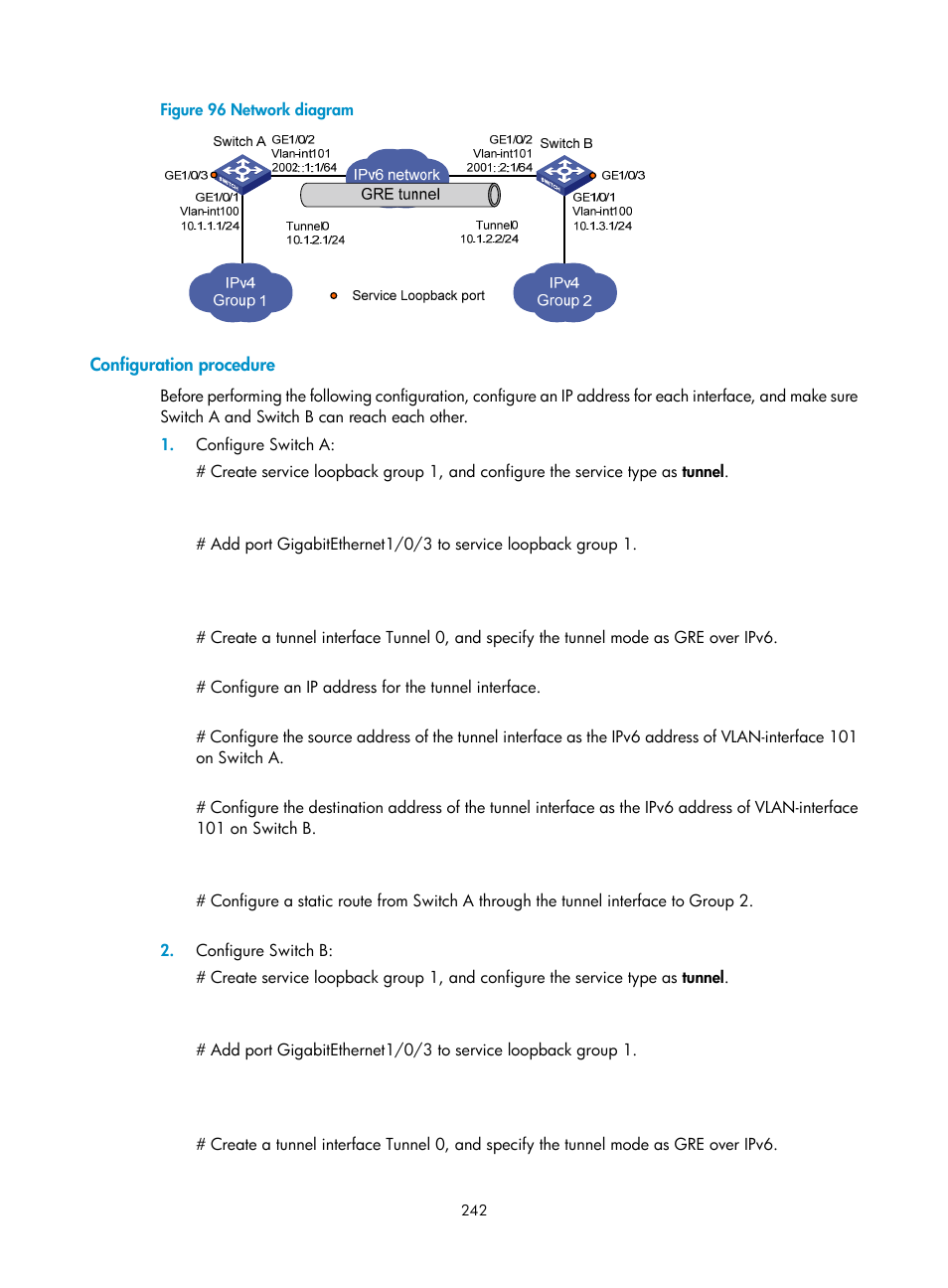 Configuration procedure | H3C Technologies H3C S5560 Series Switches User Manual | Page 257 / 291