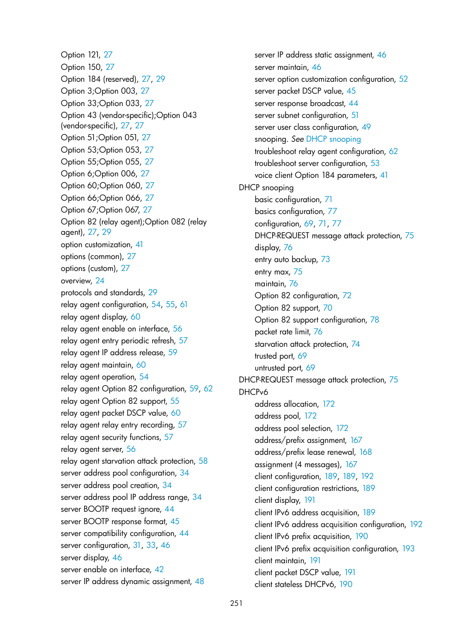 Dhcpv6 | H3C Technologies H3C S5560 Series Switches User Manual | Page 266 / 291