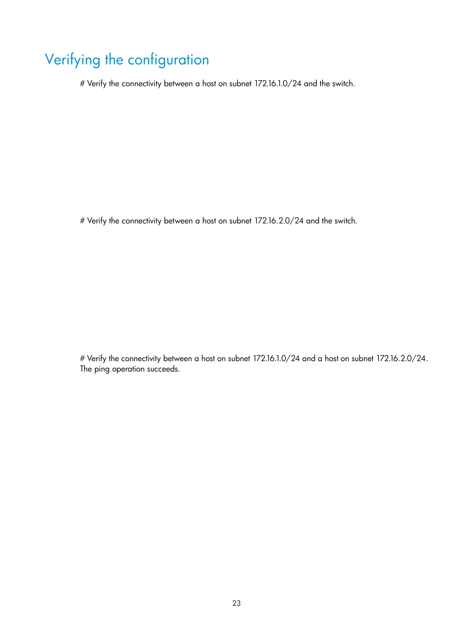 Verifying the configuration | H3C Technologies H3C S5560 Series Switches User Manual | Page 38 / 291
