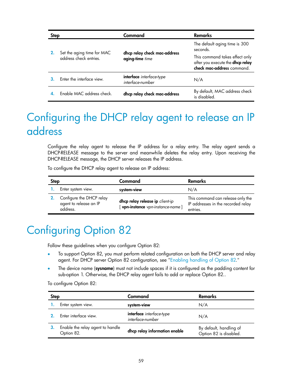 Configuring option 82 | H3C Technologies H3C S5560 Series Switches User Manual | Page 74 / 291