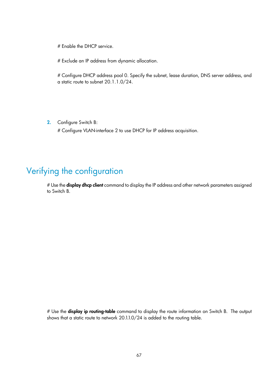 Verifying the configuration | H3C Technologies H3C S5560 Series Switches User Manual | Page 82 / 291