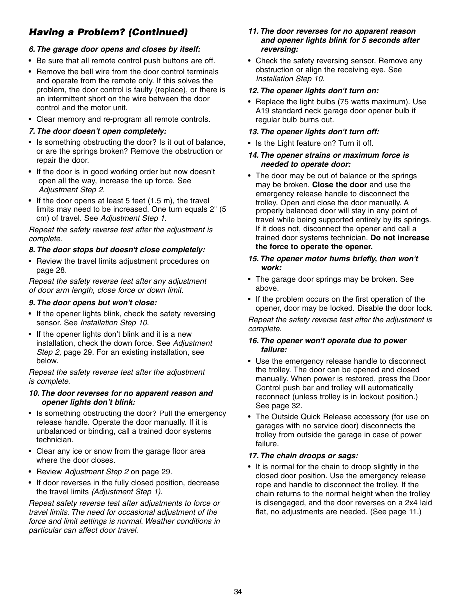 Chamberlain 1345M User Manual | Page 34 / 40