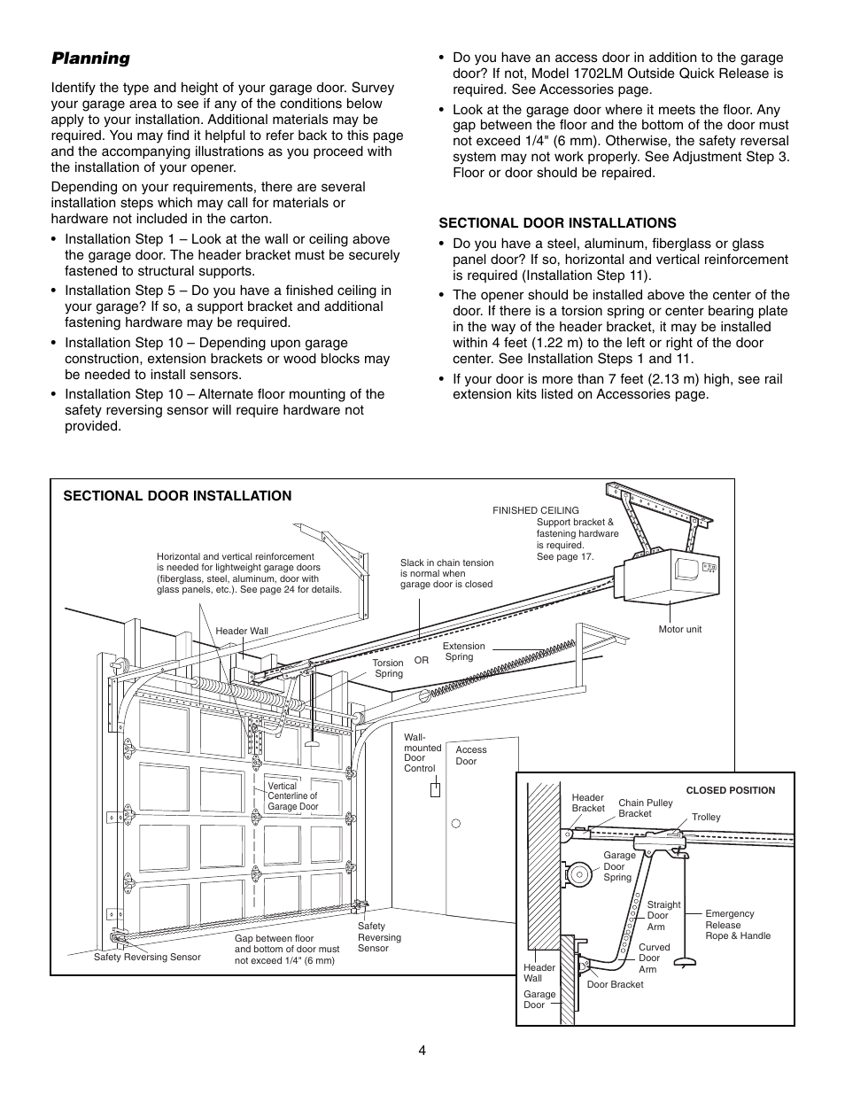 Planning | Chamberlain 1345M User Manual | Page 4 / 40