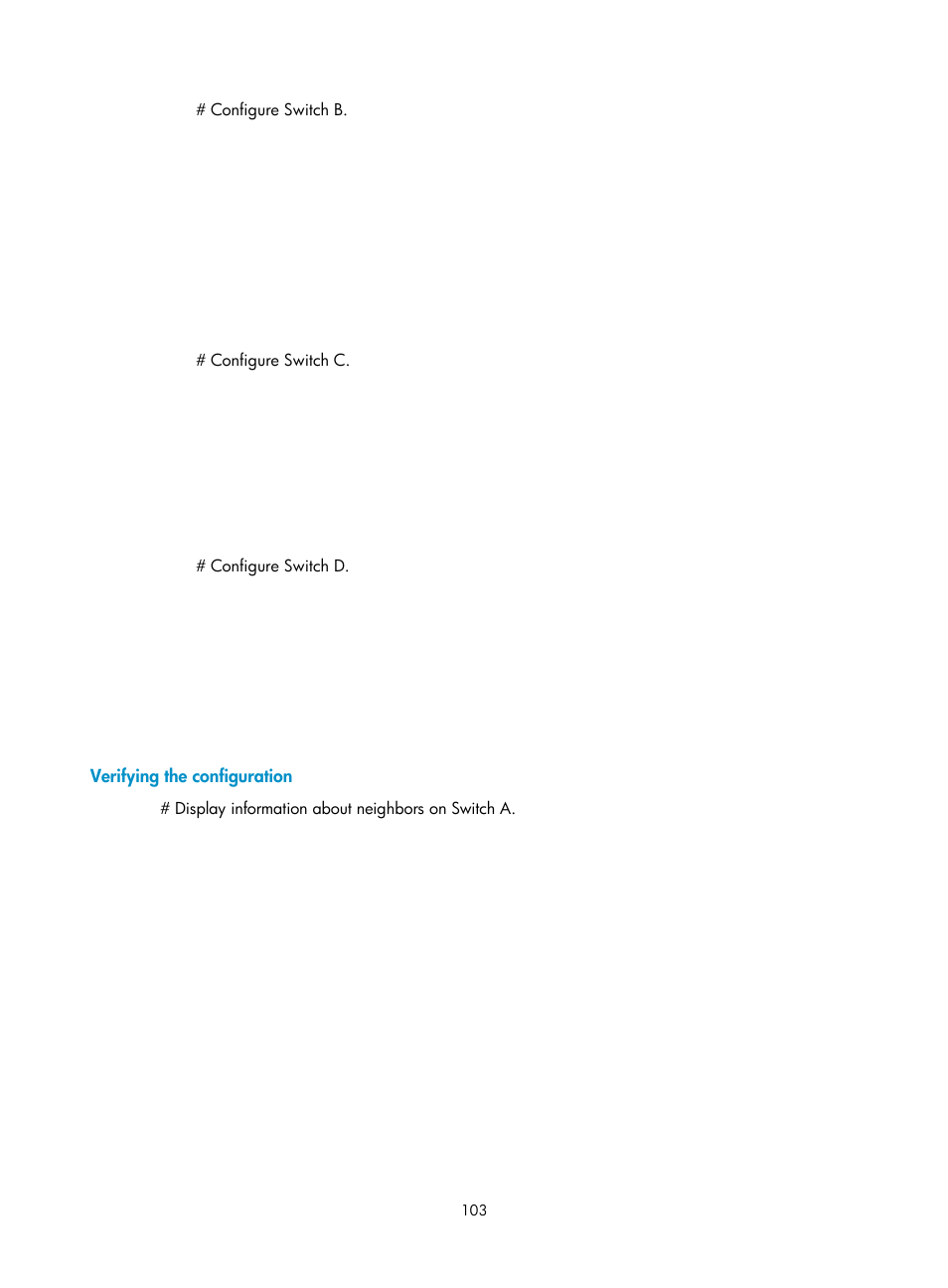 Verifying the configuration | H3C Technologies H3C S5560 Series Switches User Manual | Page 119 / 510