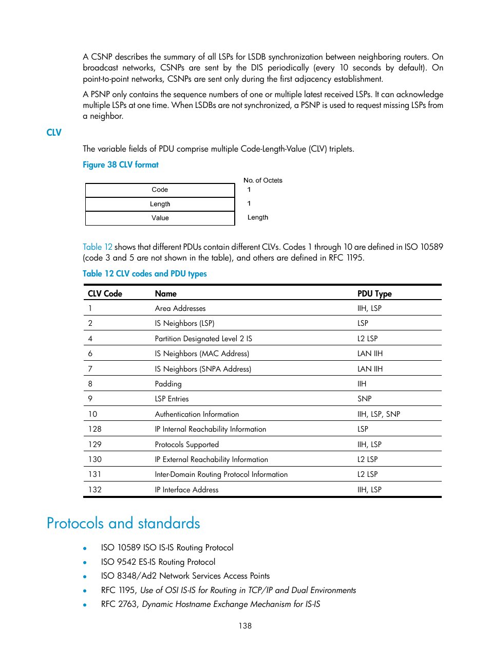 Protocols and standards | H3C Technologies H3C S5560 Series Switches User Manual | Page 154 / 510