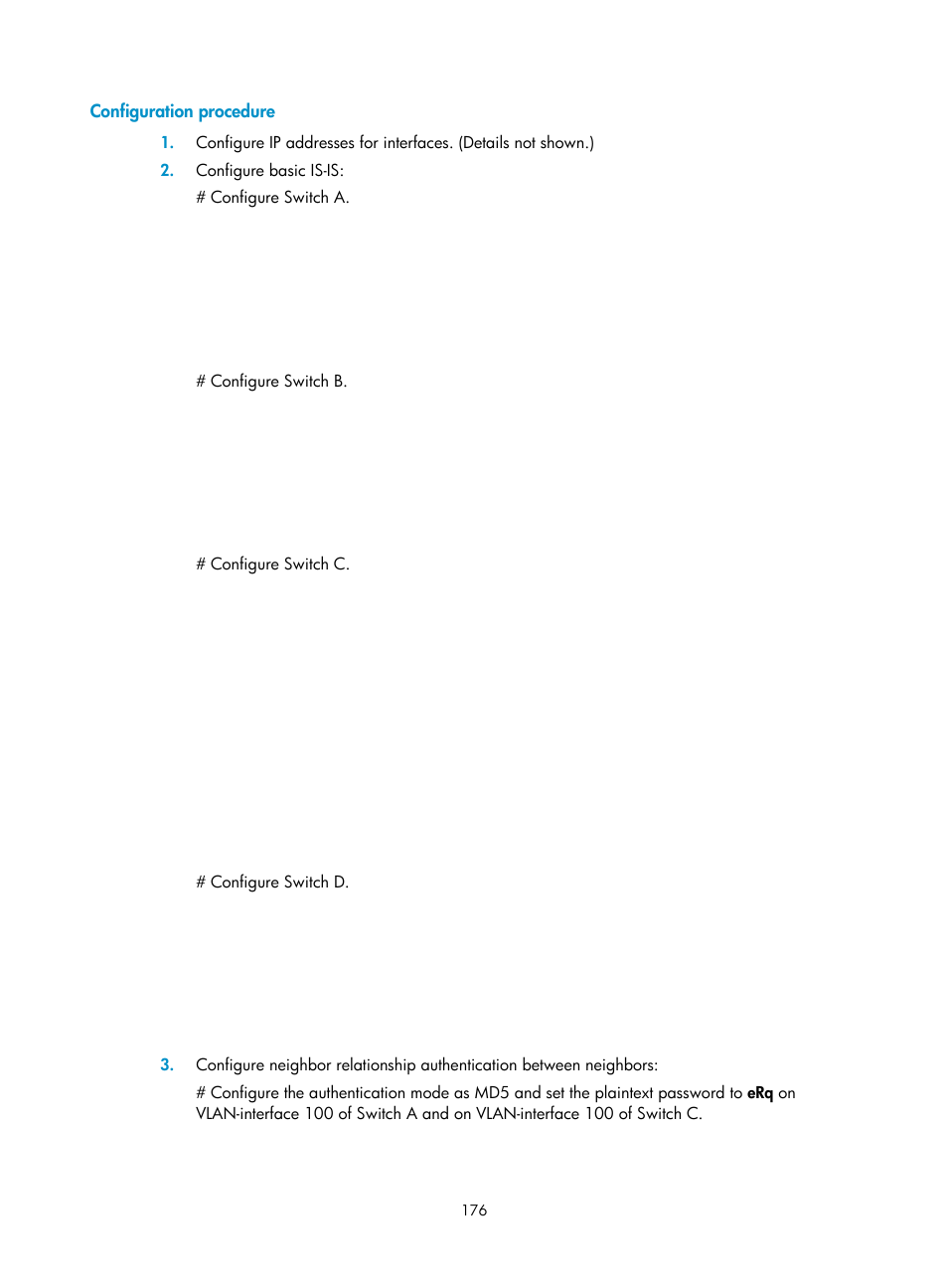 Configuration procedure | H3C Technologies H3C S5560 Series Switches User Manual | Page 192 / 510