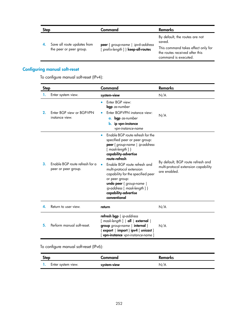 Configuring manual soft-reset | H3C Technologies H3C S5560 Series Switches User Manual | Page 268 / 510