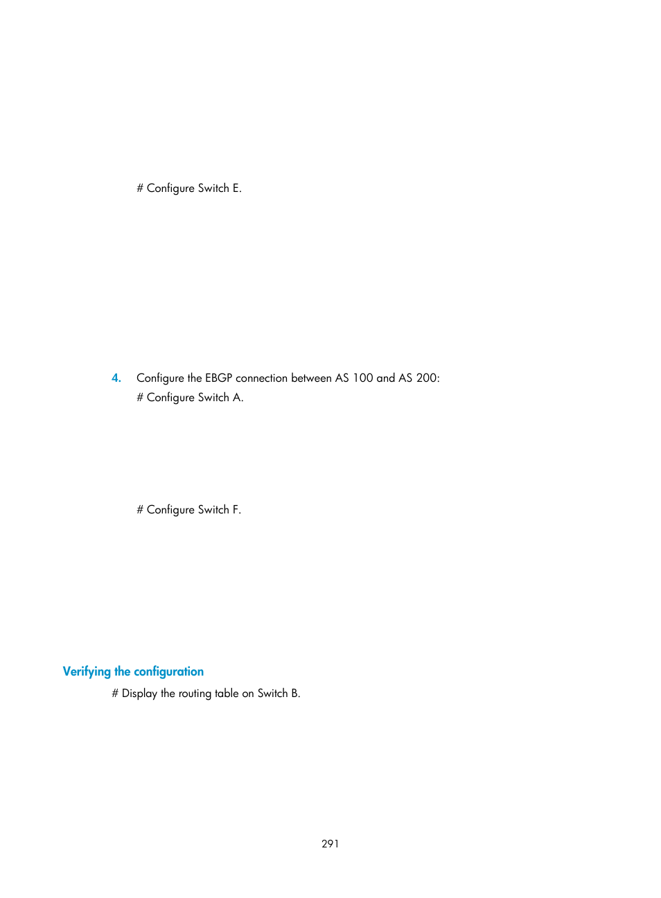 Verifying the configuration | H3C Technologies H3C S5560 Series Switches User Manual | Page 307 / 510