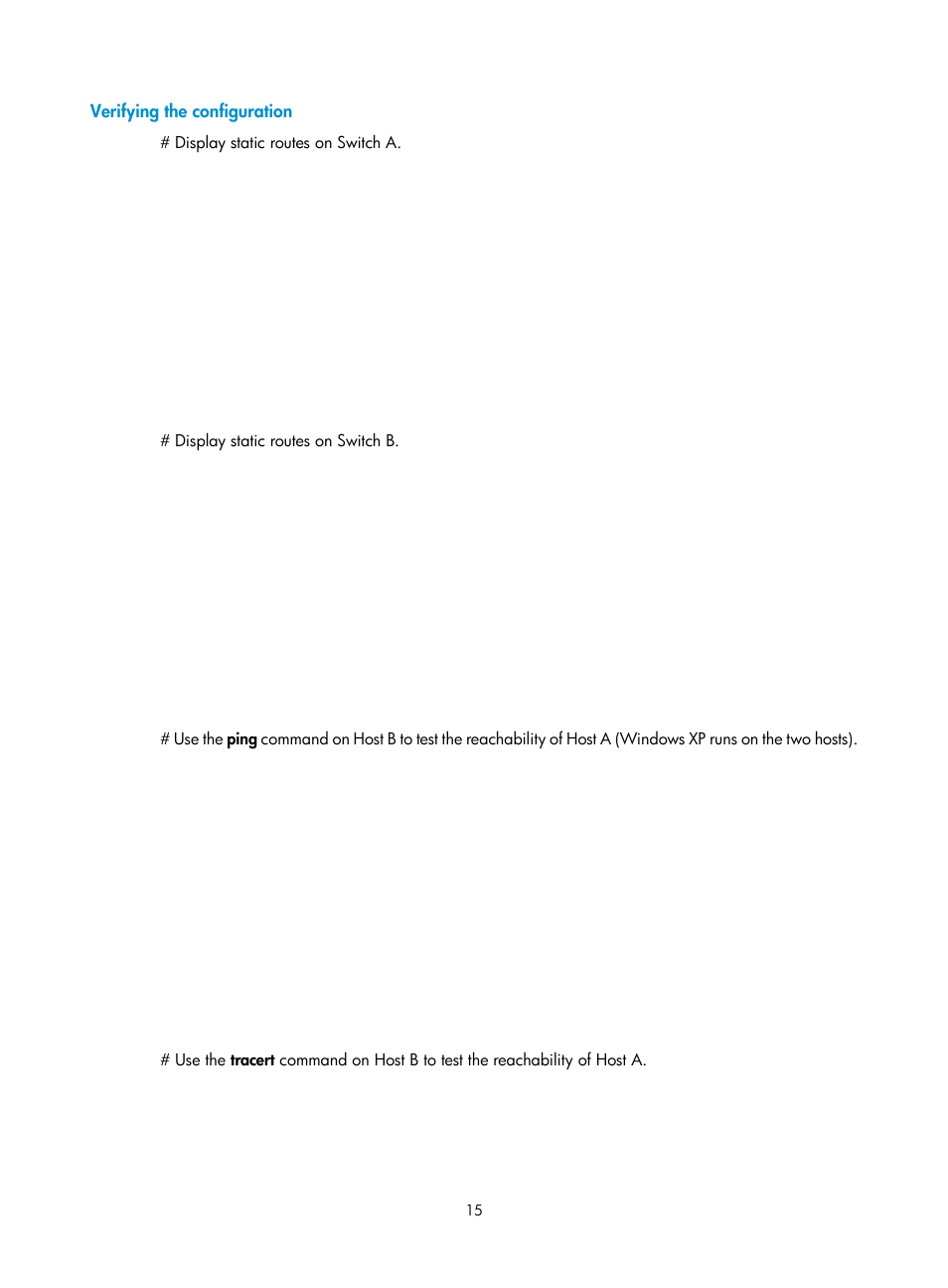 Verifying the configuration | H3C Technologies H3C S5560 Series Switches User Manual | Page 31 / 510