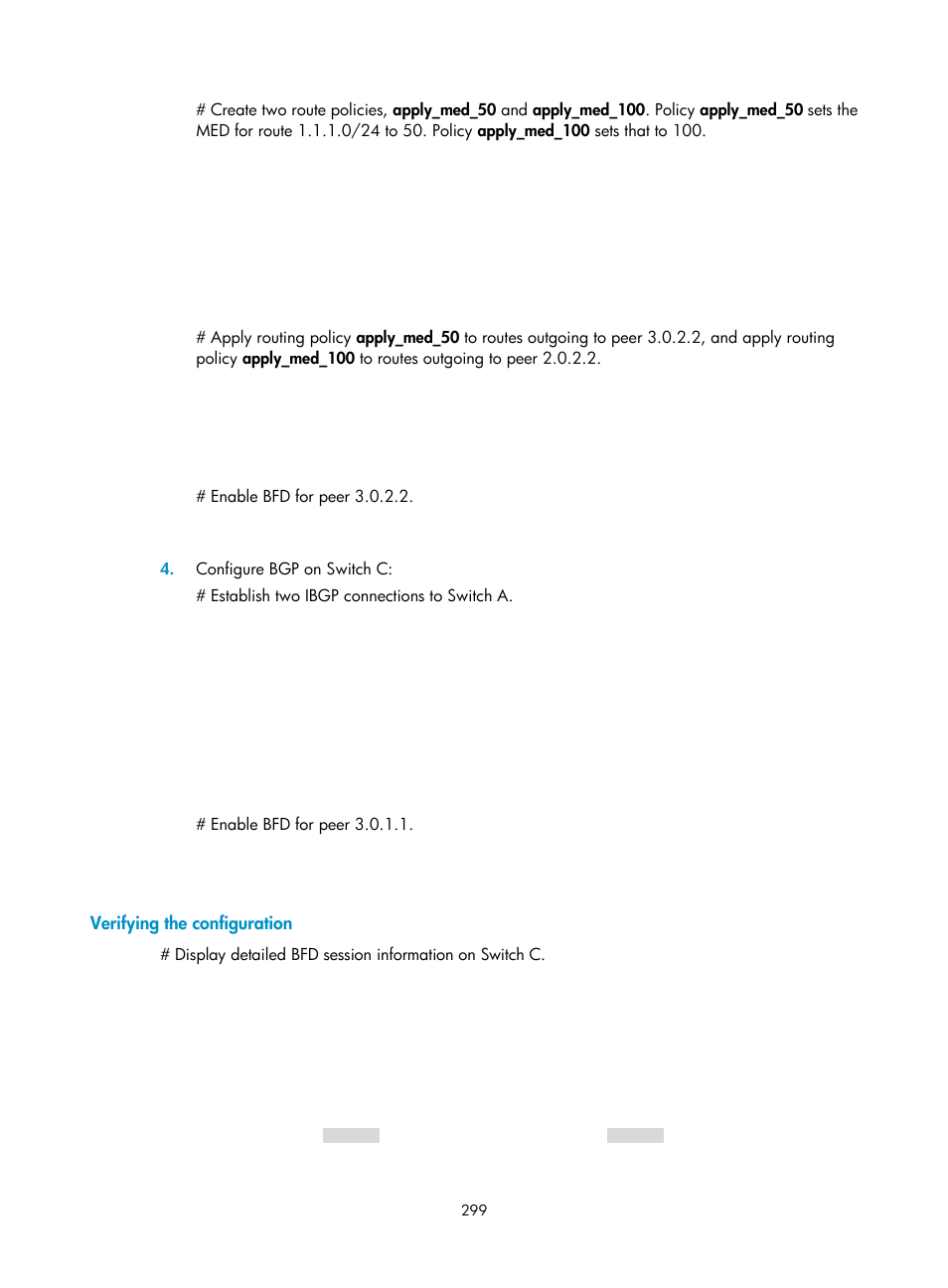 Verifying the configuration | H3C Technologies H3C S5560 Series Switches User Manual | Page 315 / 510