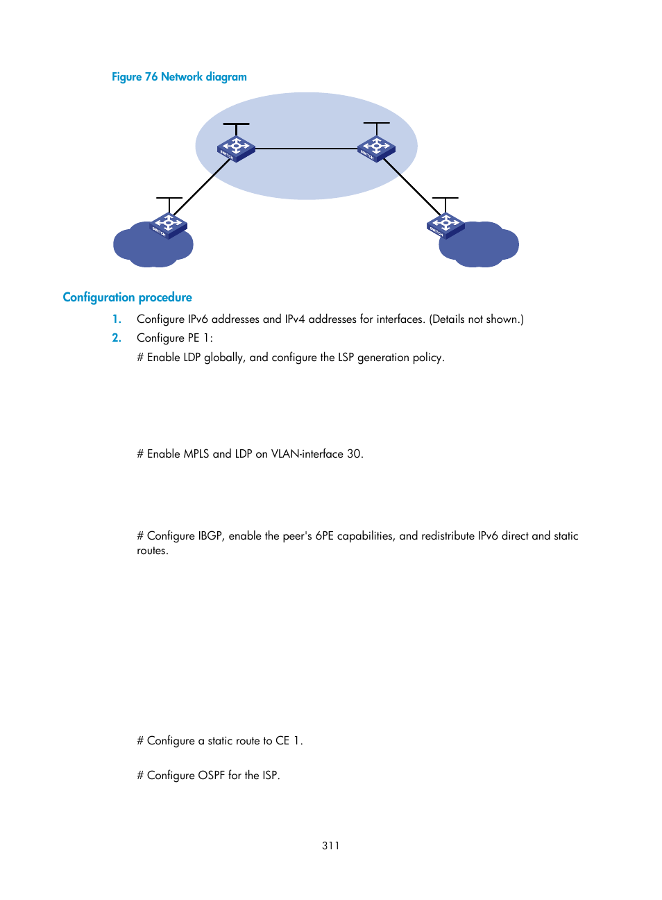 Configuration procedure | H3C Technologies H3C S5560 Series Switches User Manual | Page 327 / 510