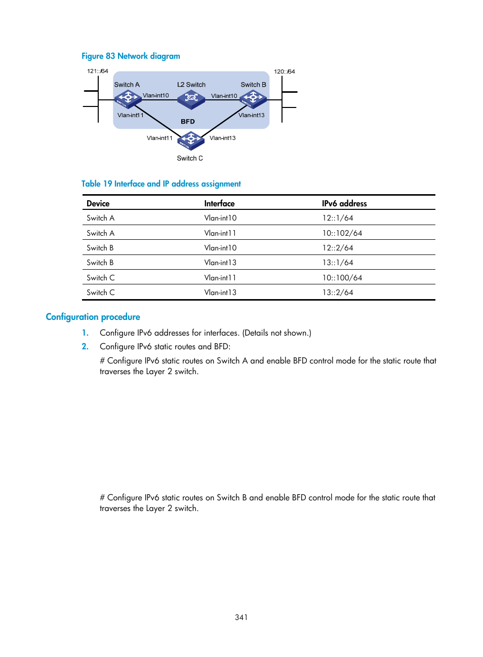 Configuration procedure | H3C Technologies H3C S5560 Series Switches User Manual | Page 357 / 510