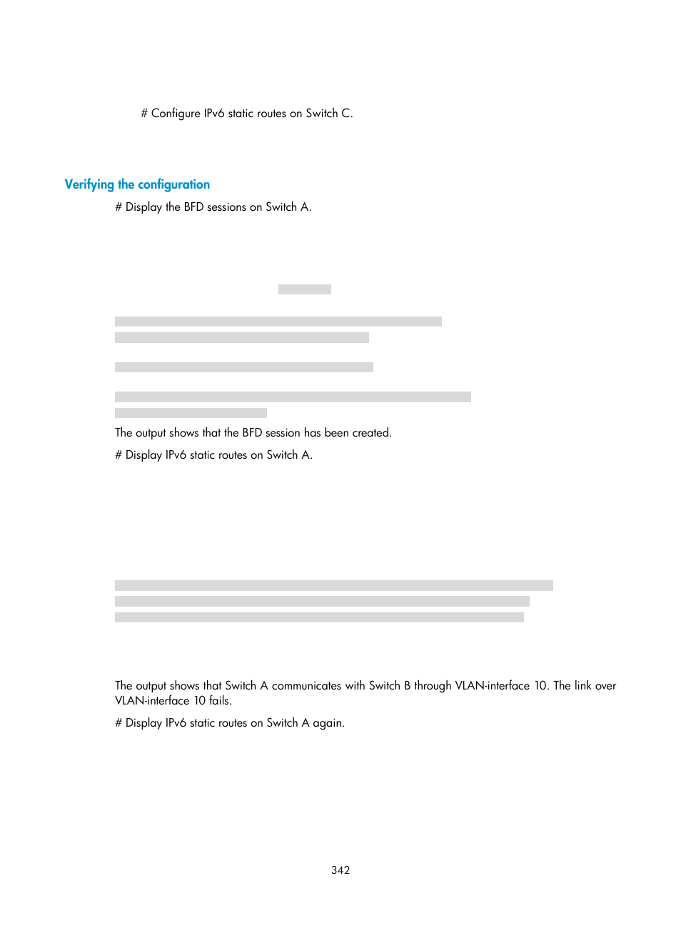 Verifying the configuration | H3C Technologies H3C S5560 Series Switches User Manual | Page 358 / 510