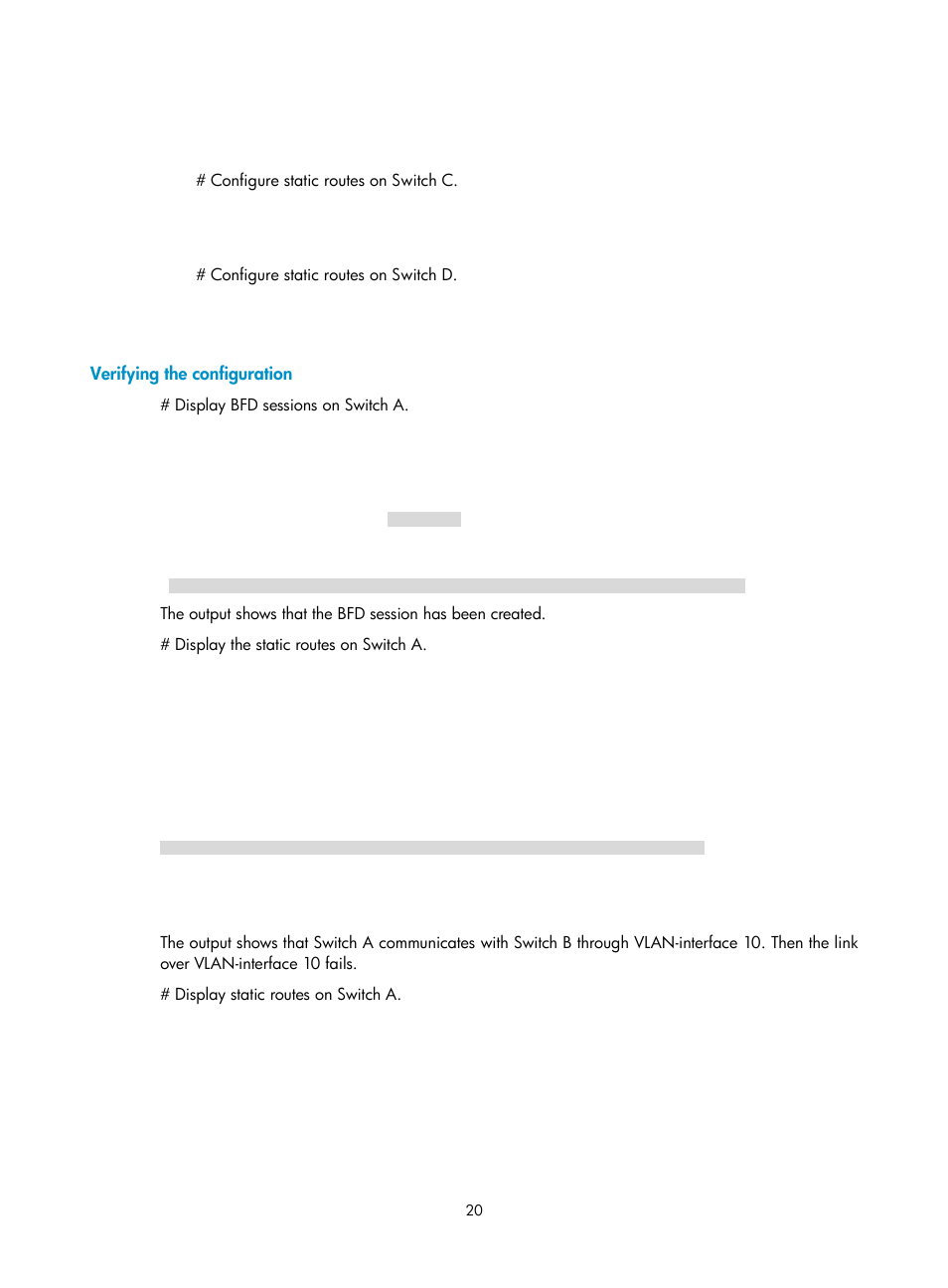 Verifying the configuration | H3C Technologies H3C S5560 Series Switches User Manual | Page 36 / 510