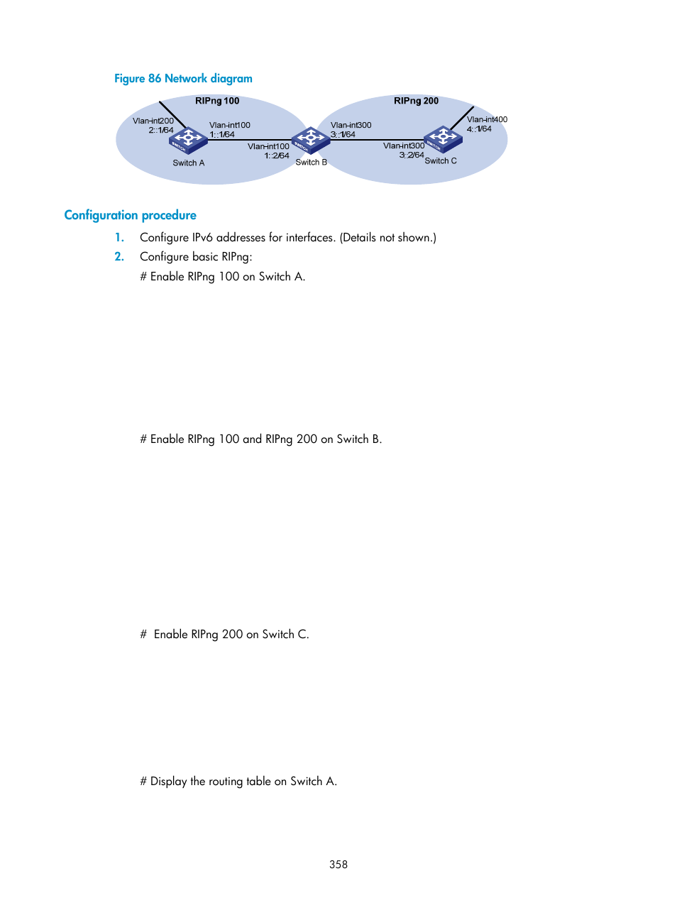 Configuration procedure | H3C Technologies H3C S5560 Series Switches User Manual | Page 374 / 510