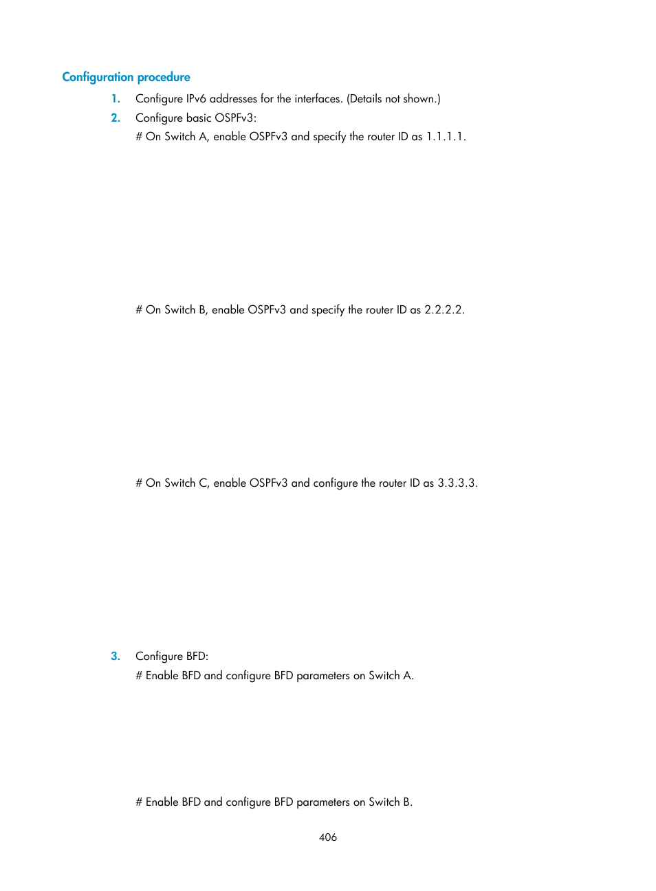 Configuration procedure | H3C Technologies H3C S5560 Series Switches User Manual | Page 422 / 510