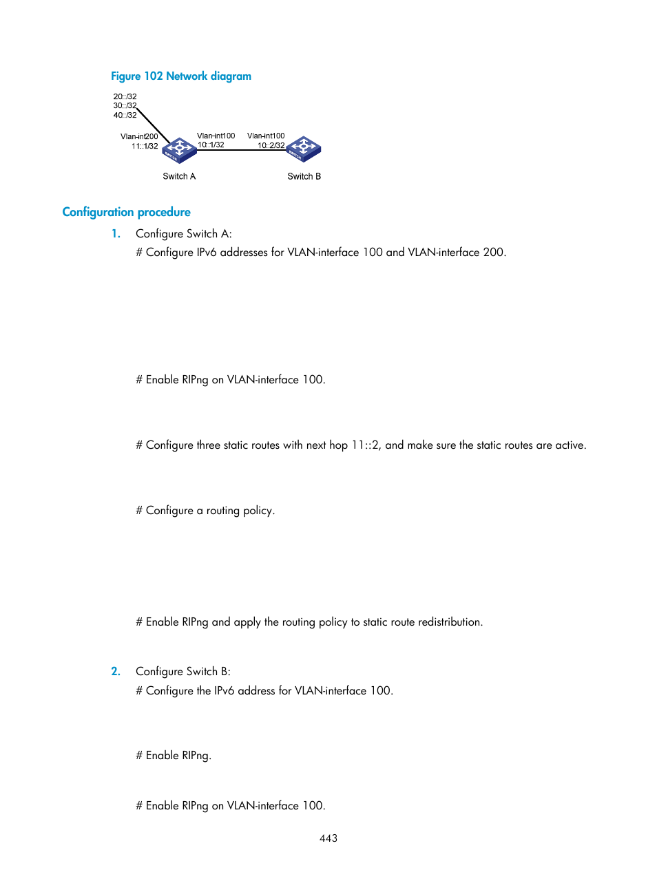 Configuration procedure | H3C Technologies H3C S5560 Series Switches User Manual | Page 459 / 510