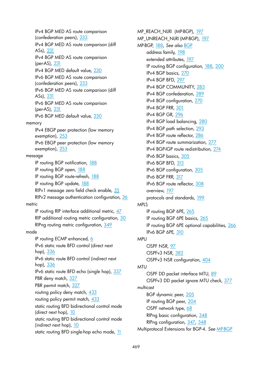 Mp-bgp | H3C Technologies H3C S5560 Series Switches User Manual | Page 485 / 510