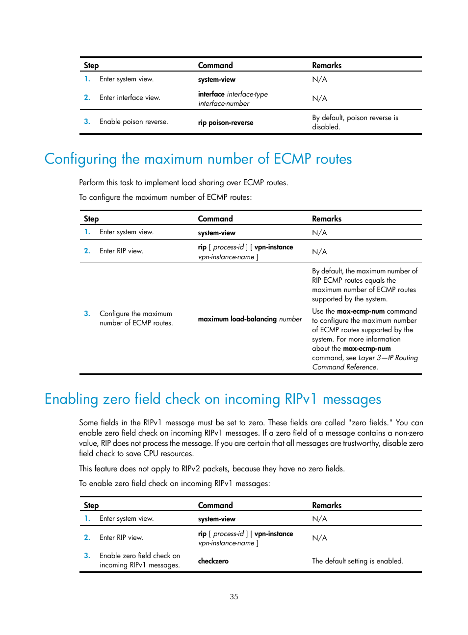 Configuring the maximum number of ecmp routes | H3C Technologies H3C S5560 Series Switches User Manual | Page 51 / 510