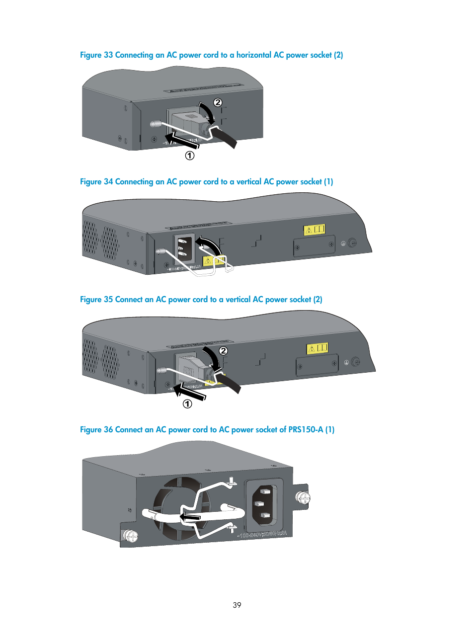 Figure 34, Figure 36, Figure | Figure 35, Ee callout 2 in, Figure 33 | H3C Technologies H3C S5500 Series Switches User Manual | Page 47 / 69