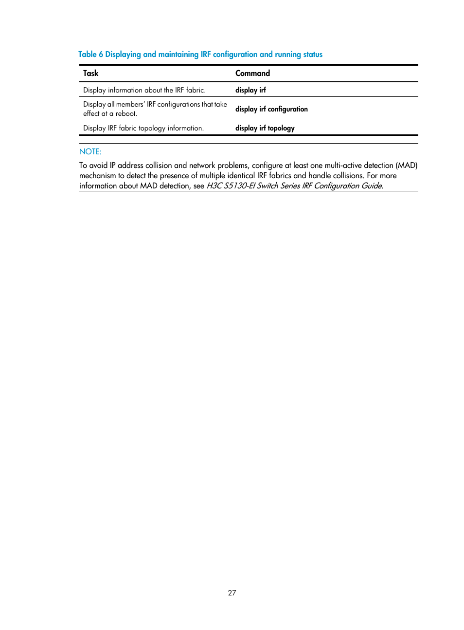 H3C Technologies H3C S5130 Series Switches User Manual | Page 34 / 65