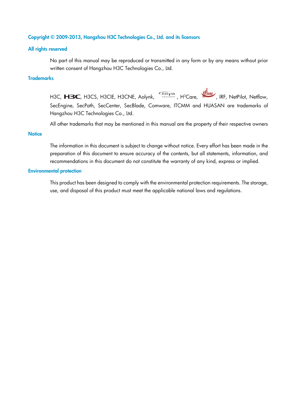 H3C Technologies H3C S5120 Series Switches User Manual | Page 2 / 63
