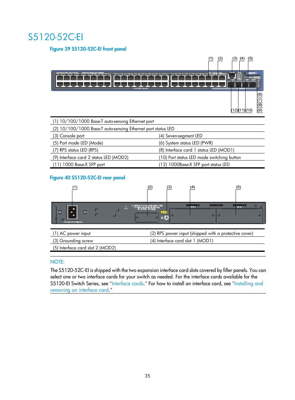 S5120-52c-ei | H3C Technologies H3C S5120 Series Switches User Manual | Page 43 / 63