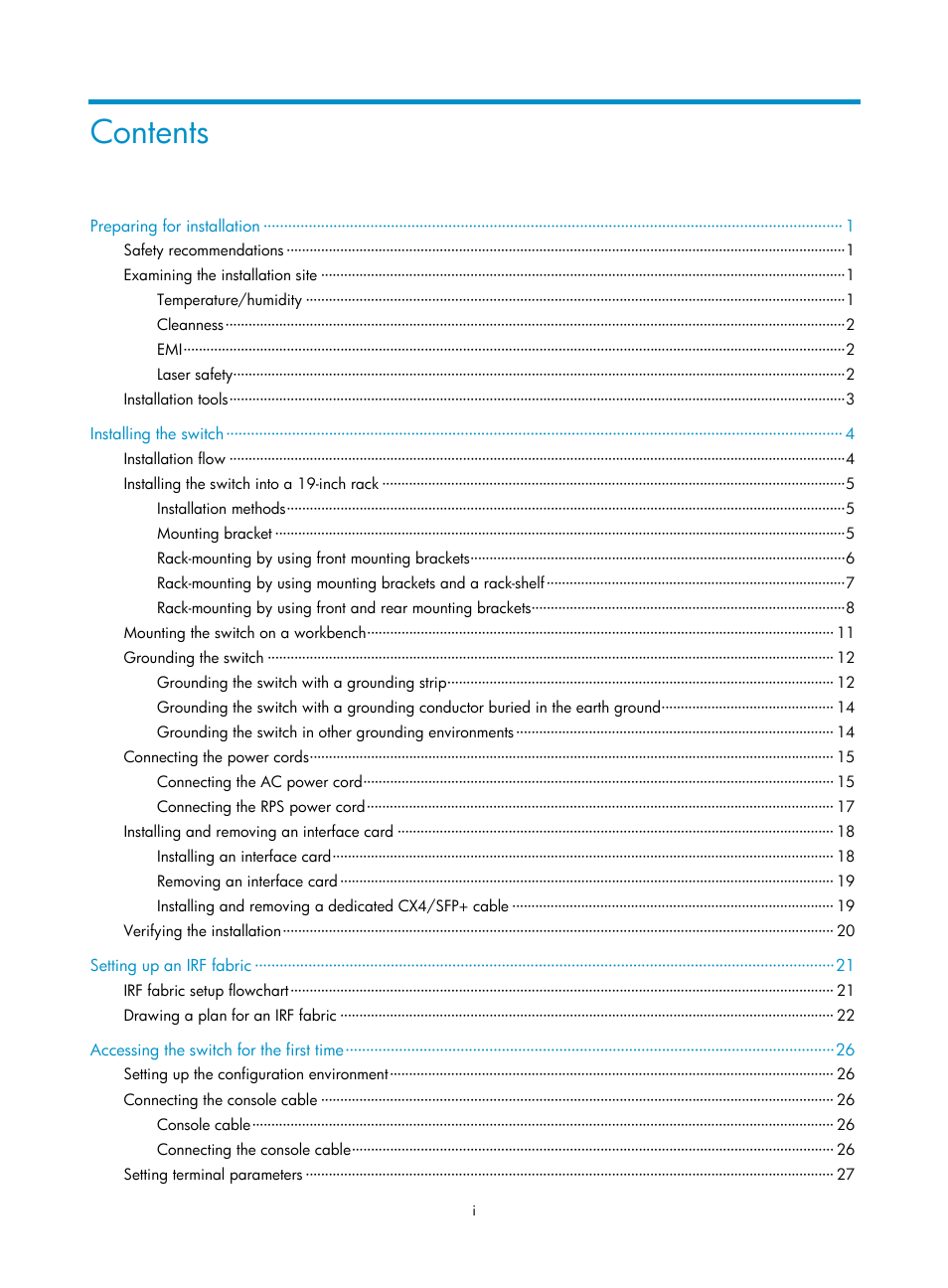 H3C Technologies H3C S5120 Series Switches User Manual | Page 7 / 63