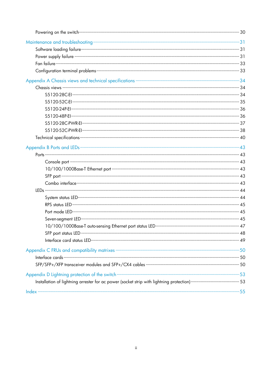 H3C Technologies H3C S5120 Series Switches User Manual | Page 8 / 63