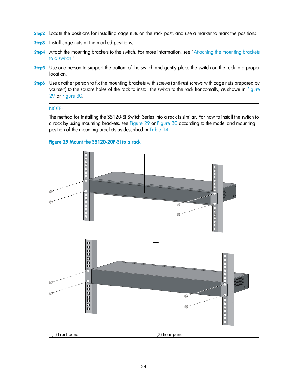 前（两孔 | H3C Technologies H3C S5120 Series Switches User Manual | Page 32 / 74
