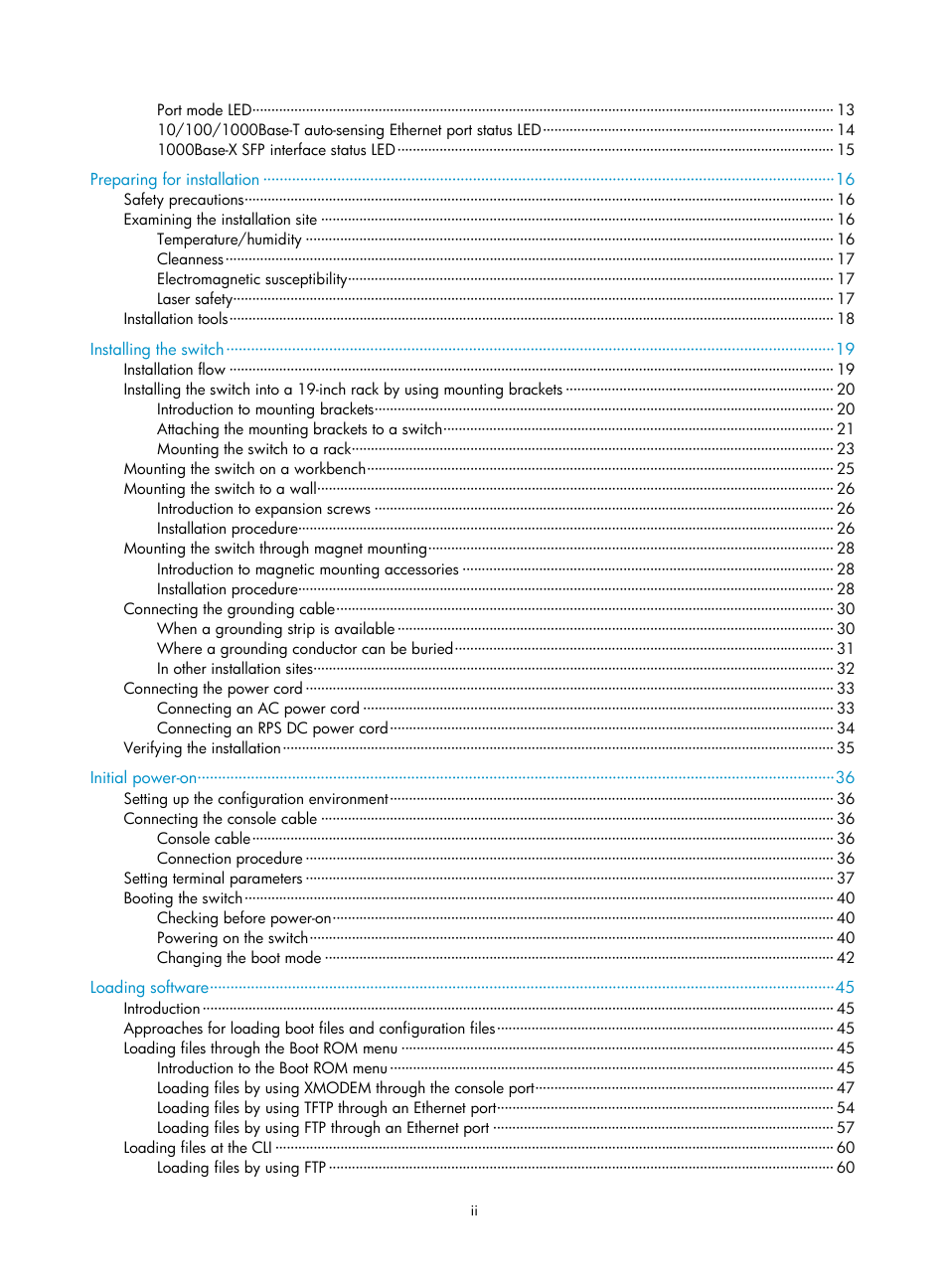 H3C Technologies H3C S5120 Series Switches User Manual | Page 7 / 74