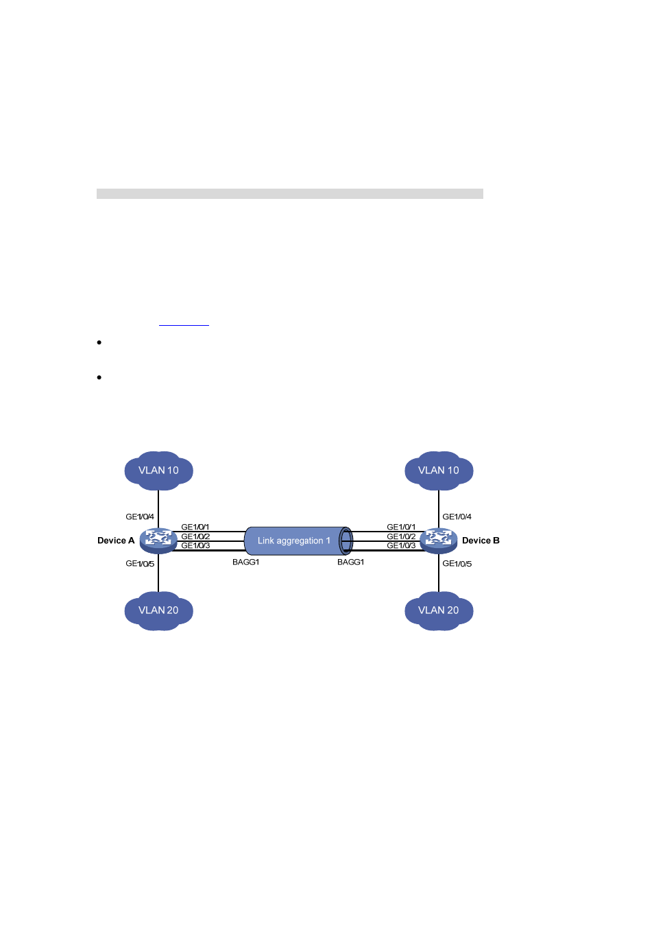 Dynamic aggregation configuration example, Network requirements, Configuration procedure | H3C Technologies H3C S5120 Series Switches User Manual | Page 112 / 745